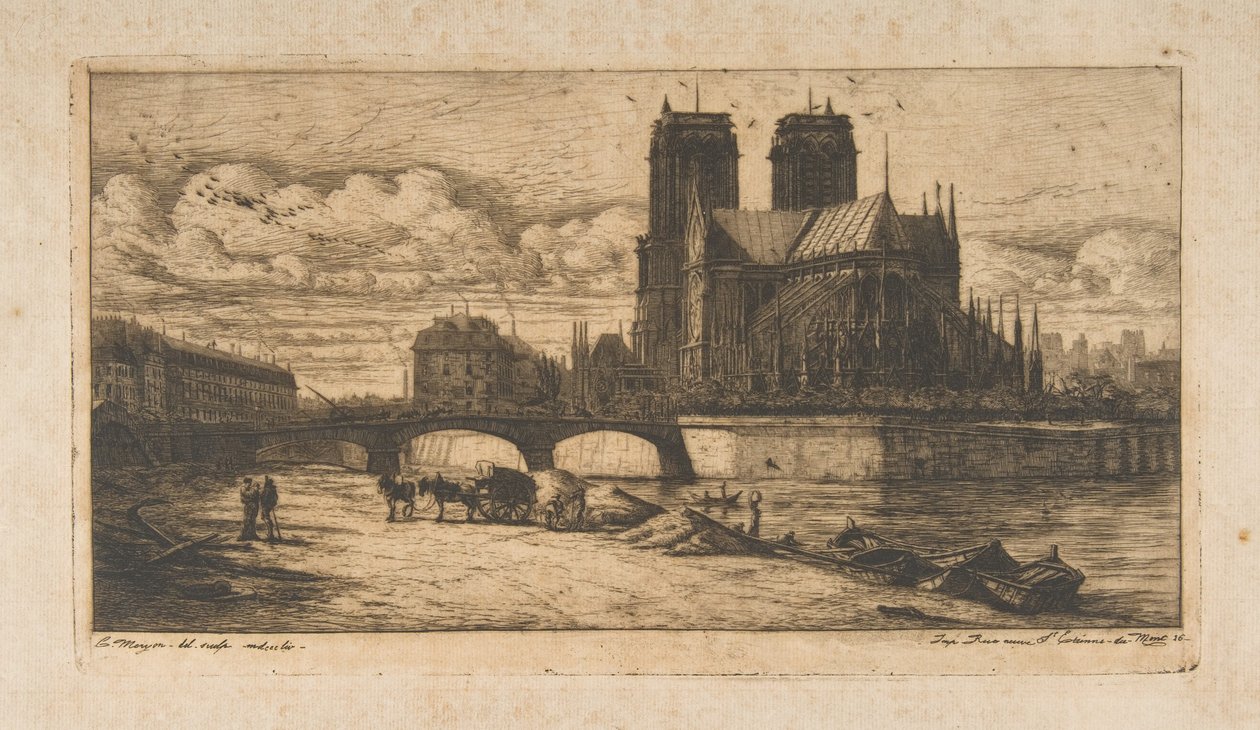 El ábside de Notre-Dame, París de Charles Meryon