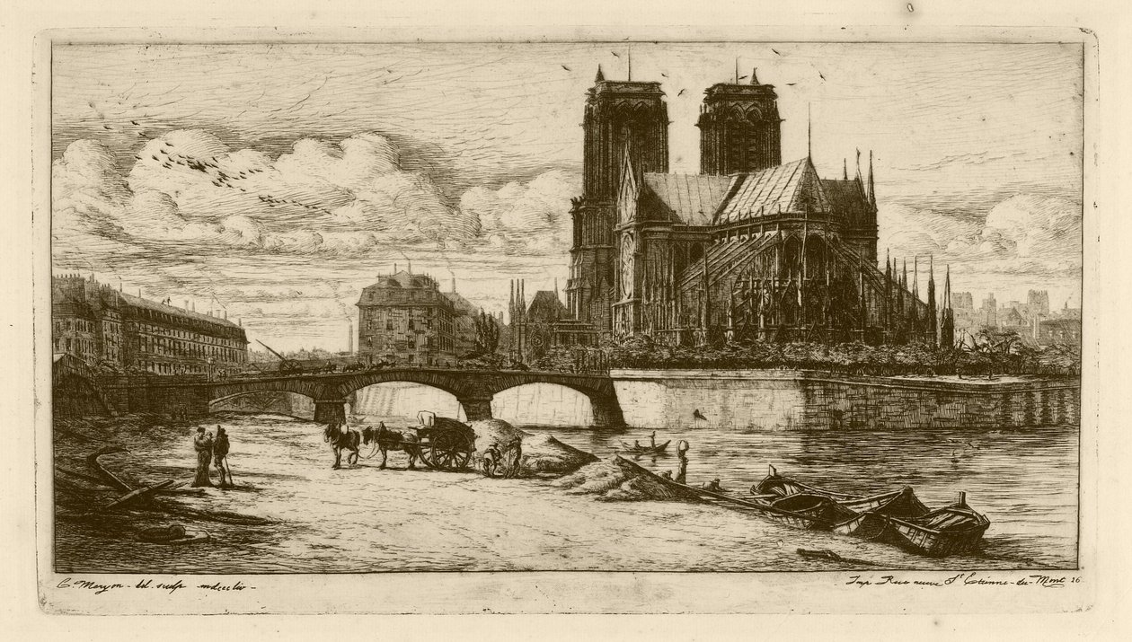 El ábside de Notre-Dame, París de Charles Meryon