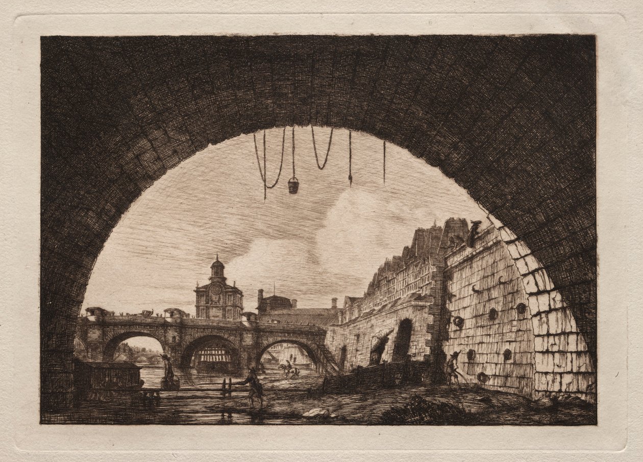 El nuevo puente y la Samaritaine vistos desde el primer arco de Charles Meryon