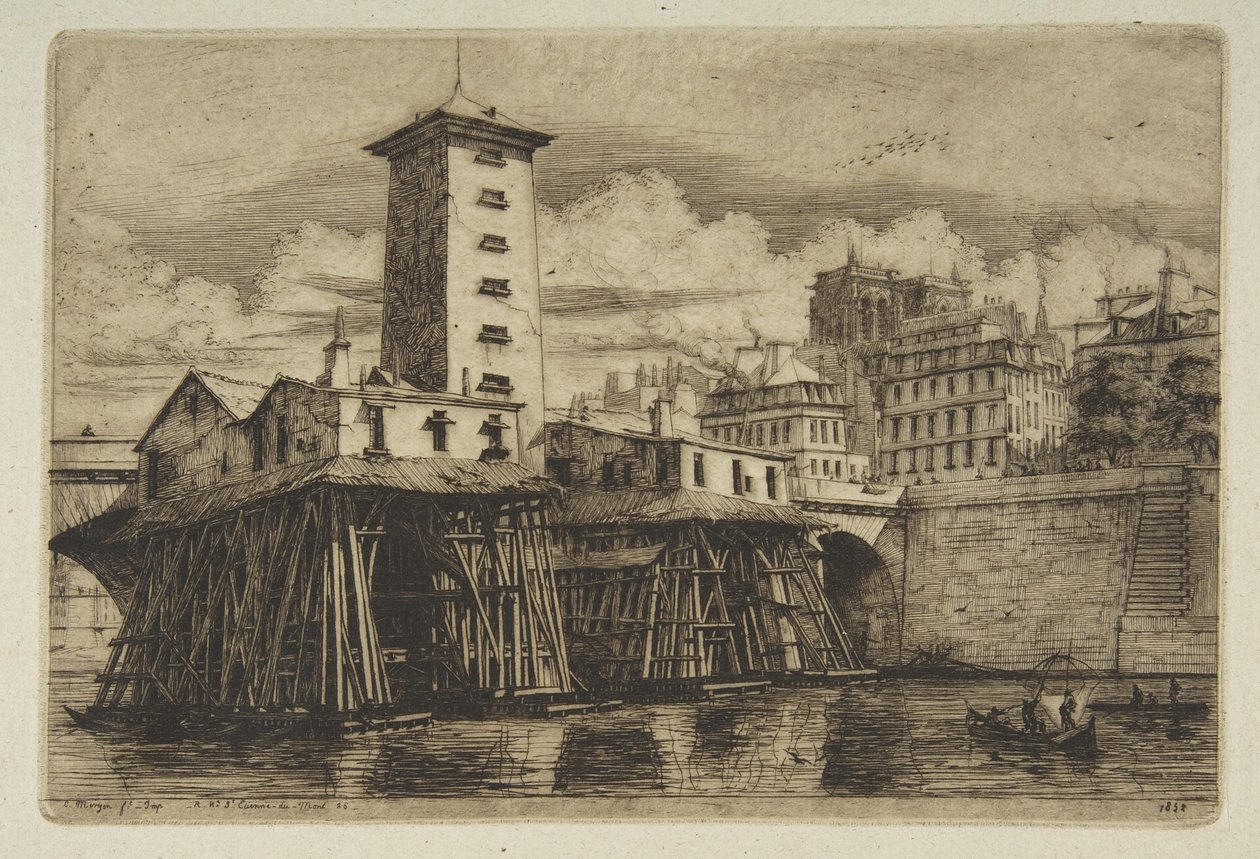 La bomba de Notre-Dame, de «Aguafuertes de París» de Charles Meryon