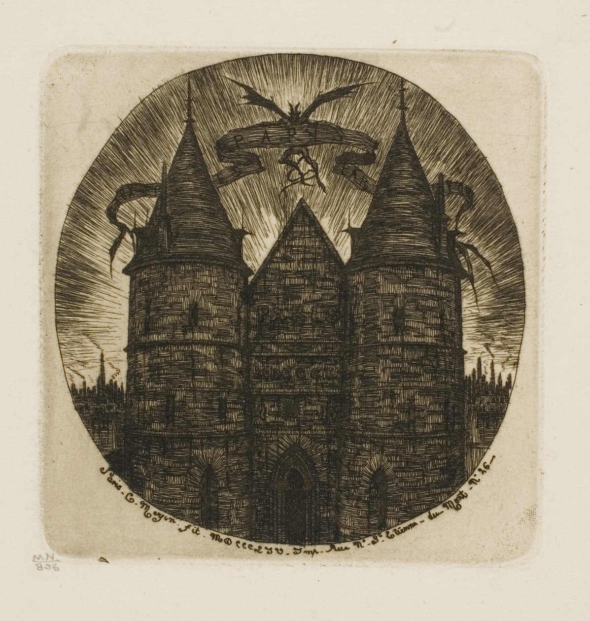 La vieja puerta del Palacio de Justicia, París de Charles Meryon