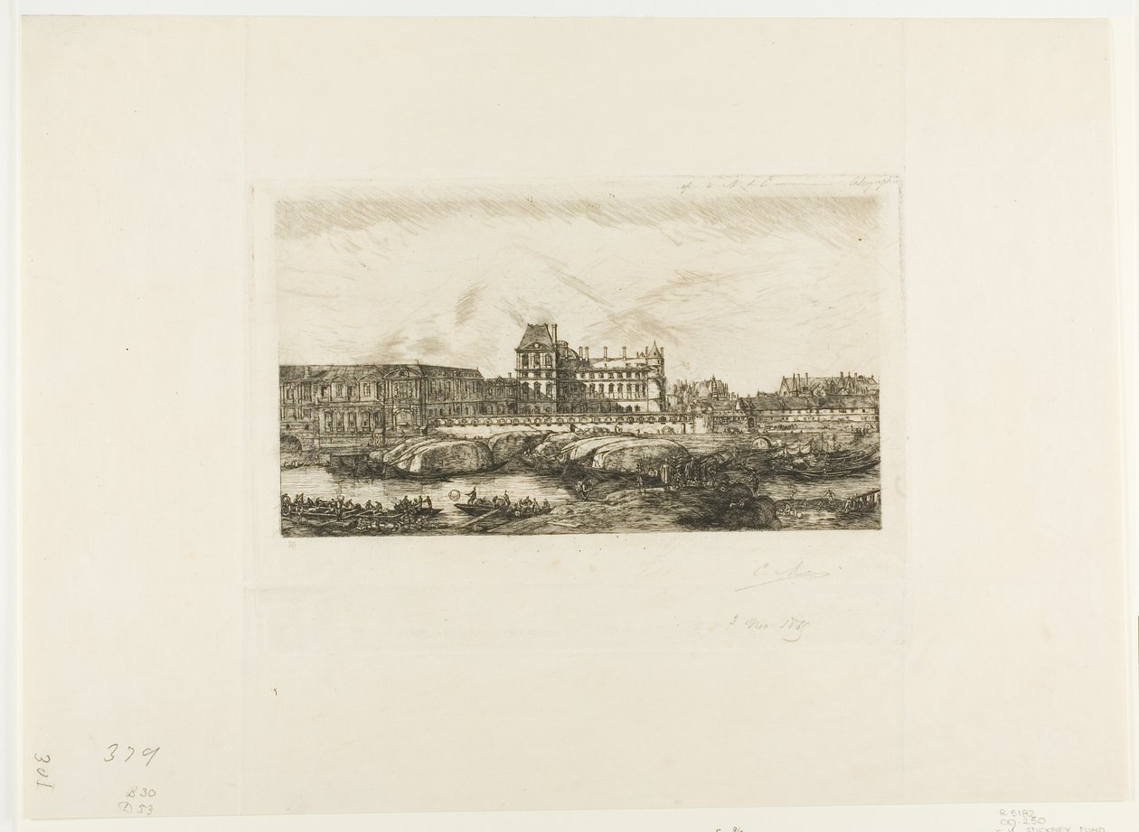 El viejo Louvre, París, 1651 de Charles Meryon