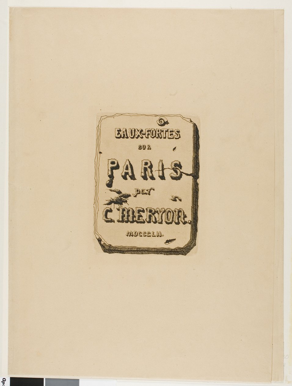 Página de título para Eaux-Fortes sur Paris de Charles Meryon