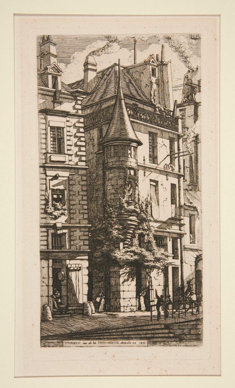 Tourelle, Rue de la Tixeranderie (Casa con torreta, rue de la Tixeranderie) de Charles Meryon