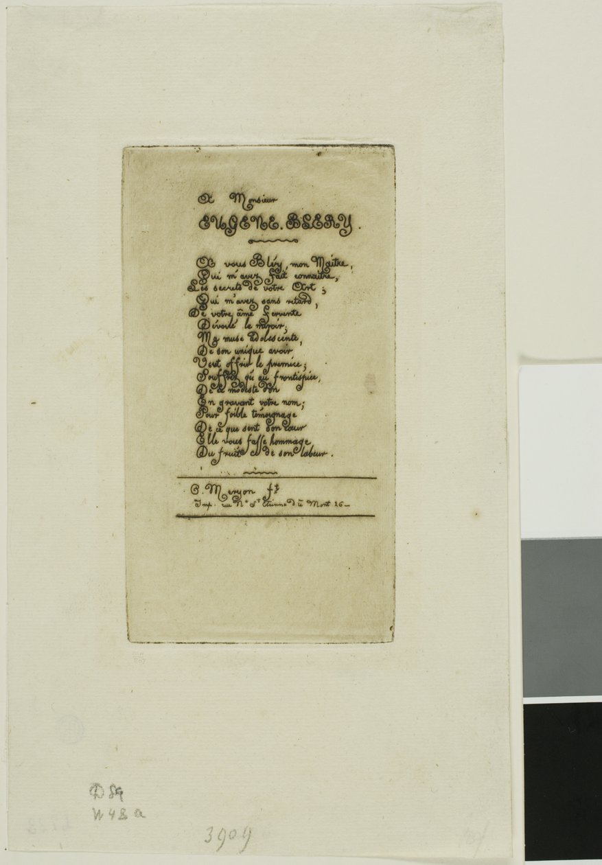 Versos dedicados a Eugène Bléry, n.º 2 de Charles Meryon