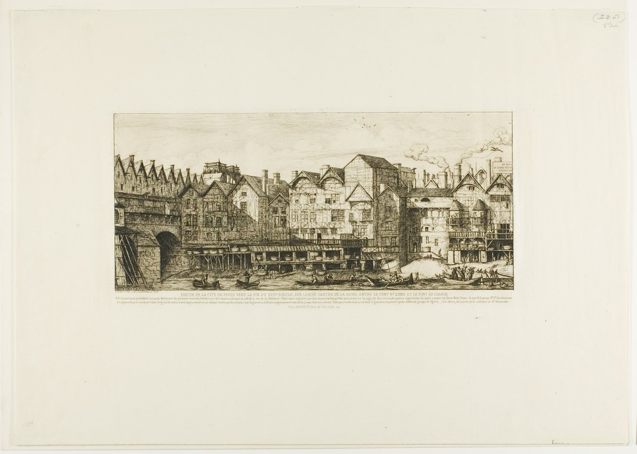Vista de parte de la ciudad de París hacia el final del siglo XVII de Charles Meryon