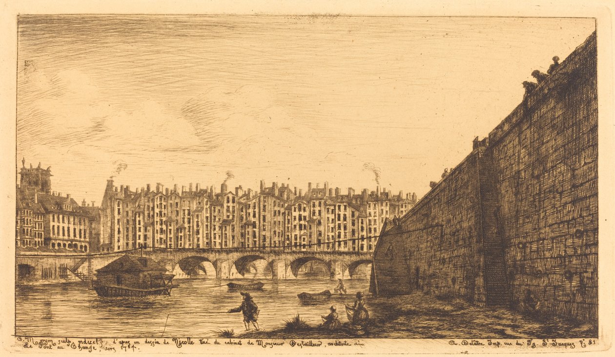 Le Pont-au-Change, París, hacia 1784 de Charles Meryon after Victor Jean Nicolle