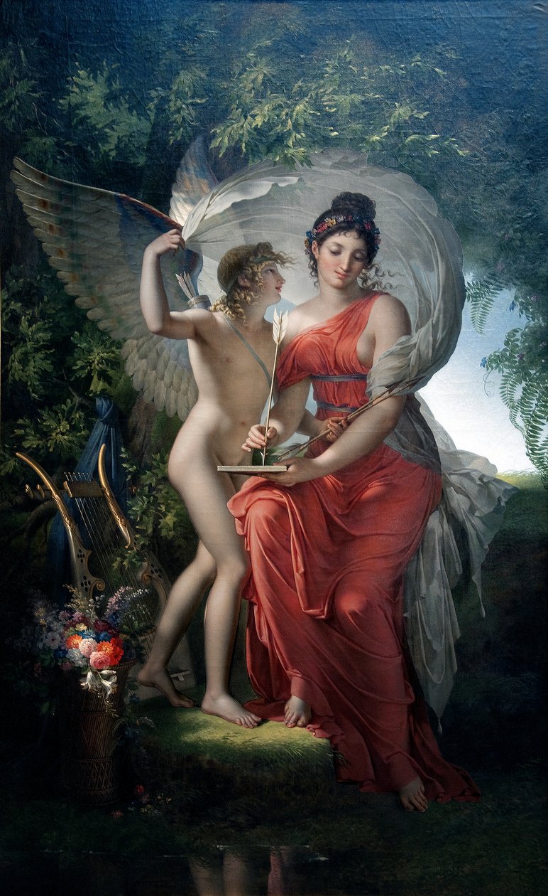 Erato, musa de la poesía lírica de Charles Meynier