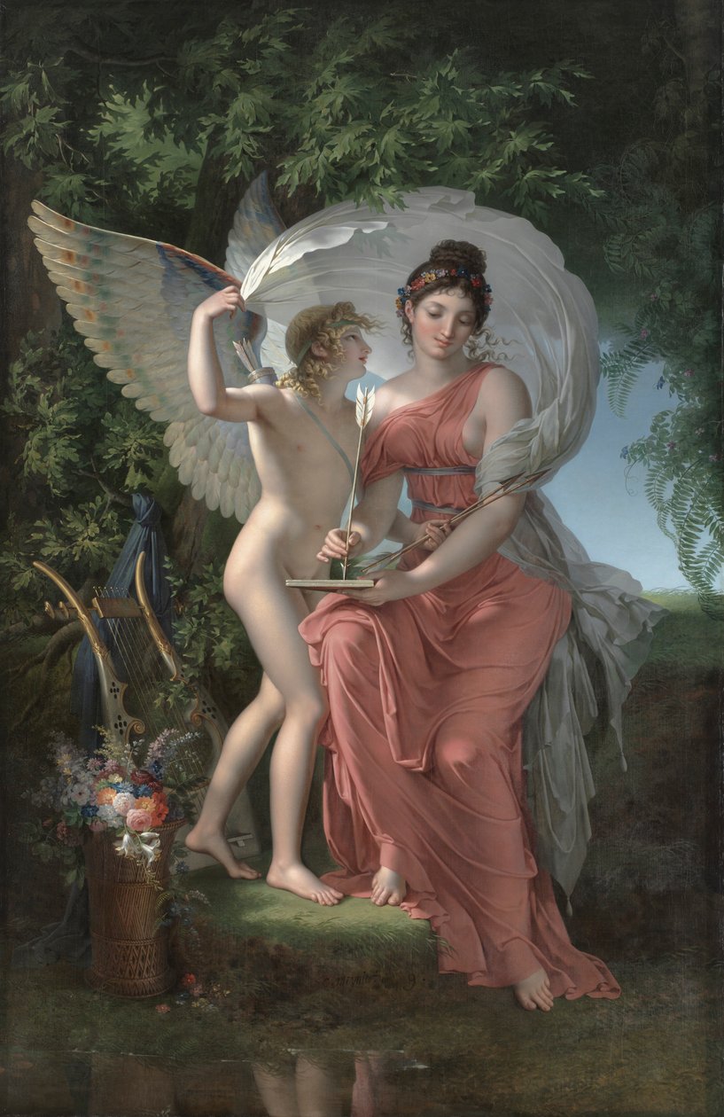 Erato, Musa de la Poesía Lírica, 1800 de Charles Meynier
