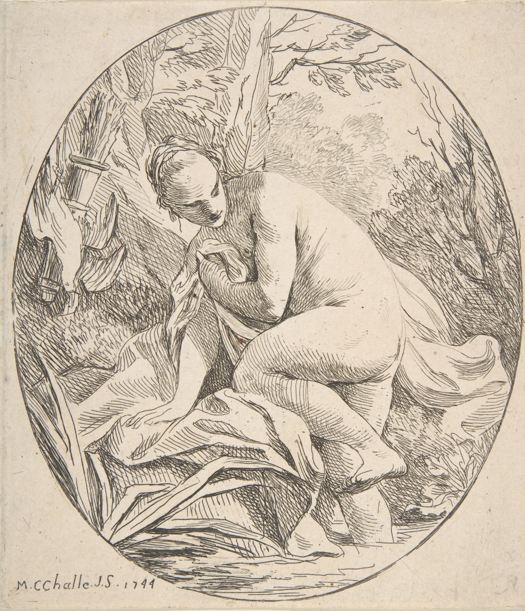 Diana en el baño, 1744 de Charles Michel Ange Challe