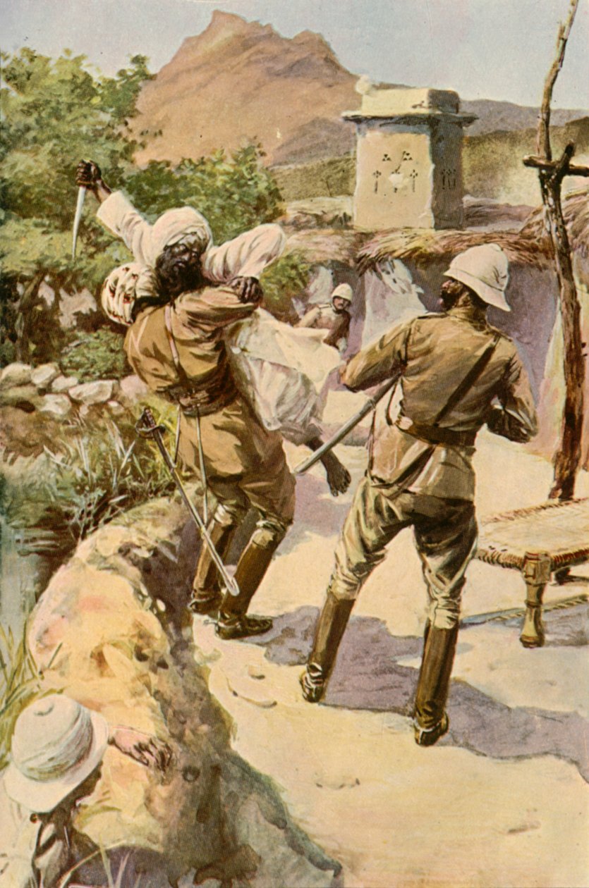 Roberts salvado por un soldado en Bhagwana, 1901 de Charles Mills Sheldon