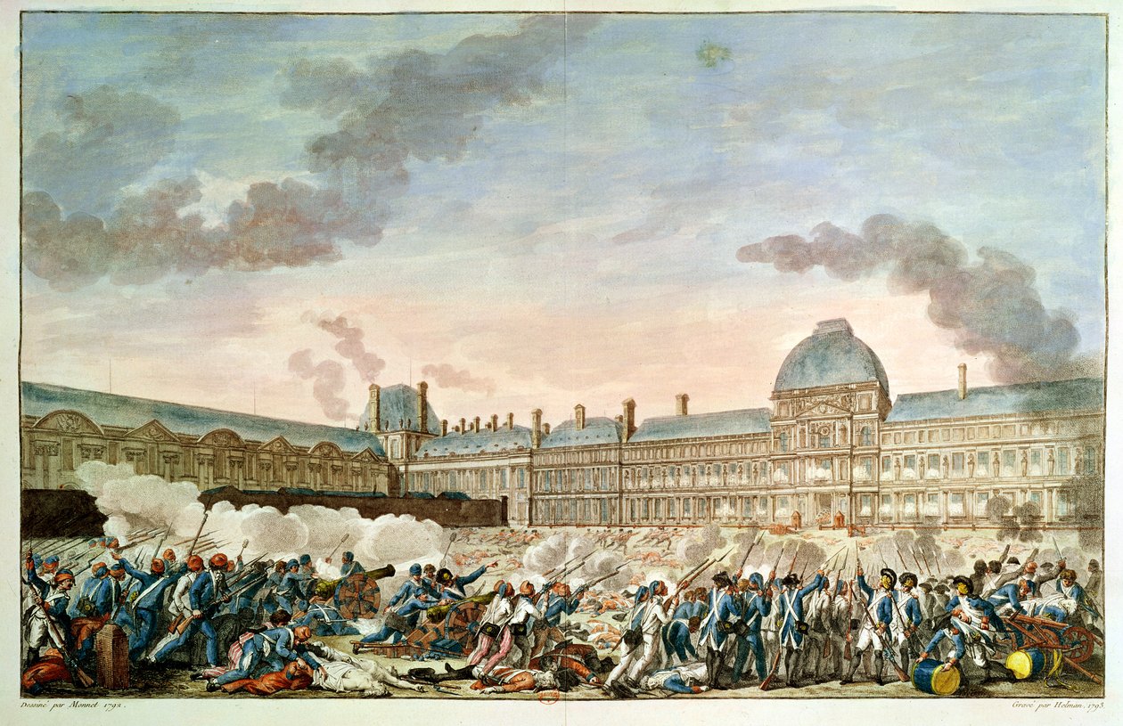 El 10 de agosto de 1792, grabado por Isidore Stanislas Helman (1743-1809) 1792-93 de Charles Monnet