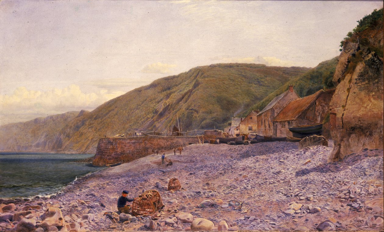 Entre los guijarros en Clovelly, 1864 de Charles Napier Hemy