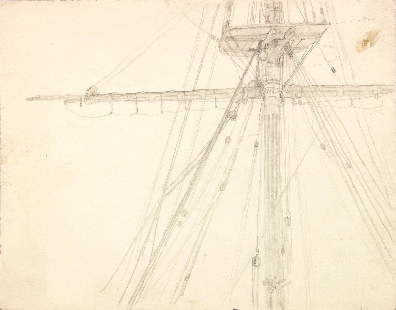 (detalle) de mástil y aparejo de Charles Napier Hemy