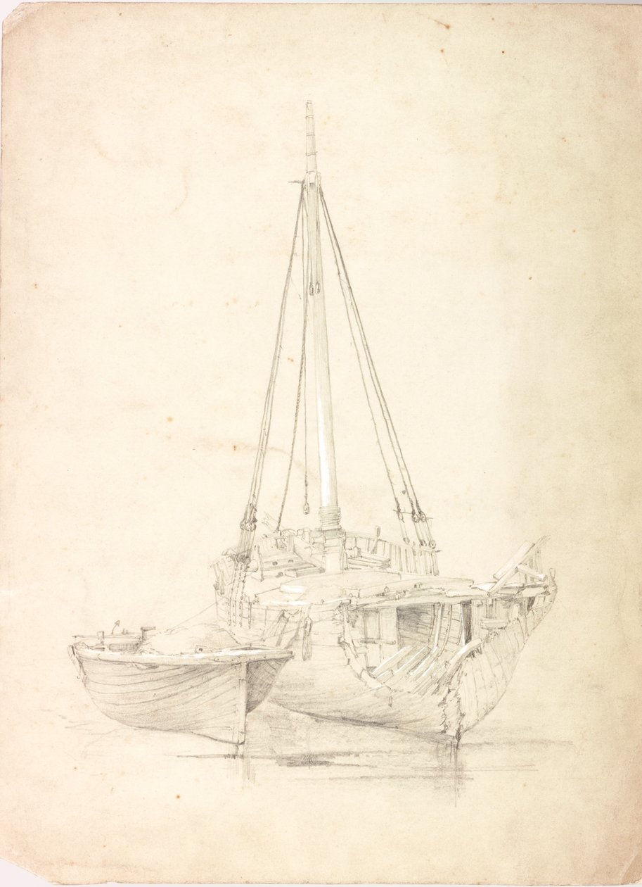 Viejo barco de pesca y bote de Charles Napier Hemy