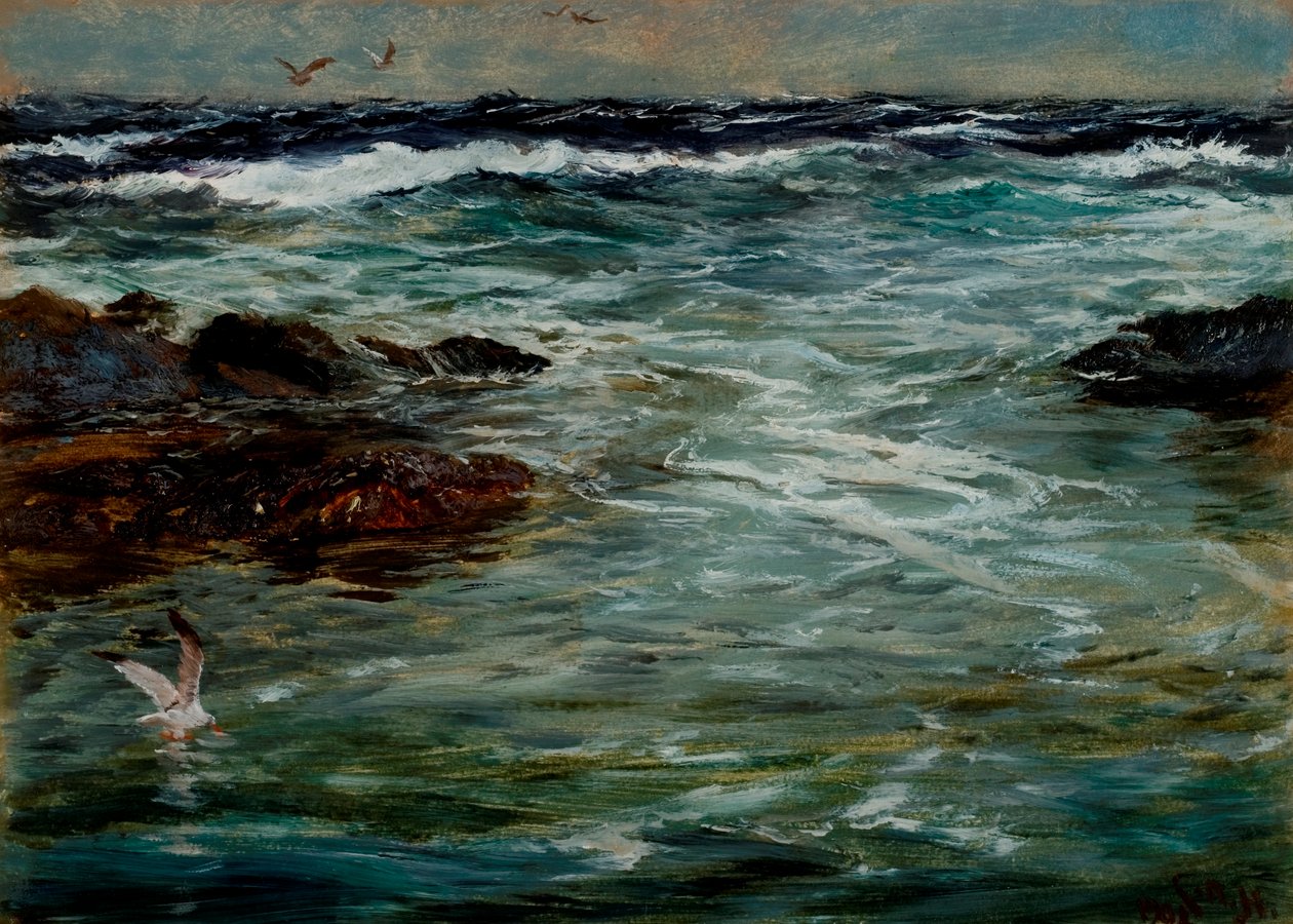 Estudio del mar en Portscatho, Cornualles, 1901 de Charles Napier Hemy