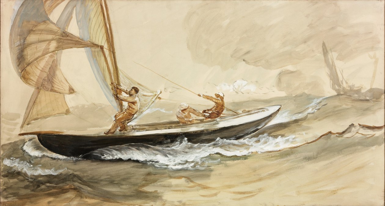 Estudio de un yate de carreras de Charles Napier Hemy