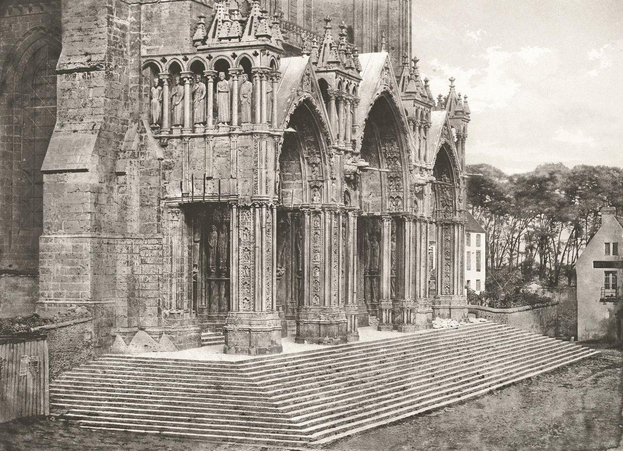Catedral de Chartres - Pórtico sur, siglo XII de Charles Nègre