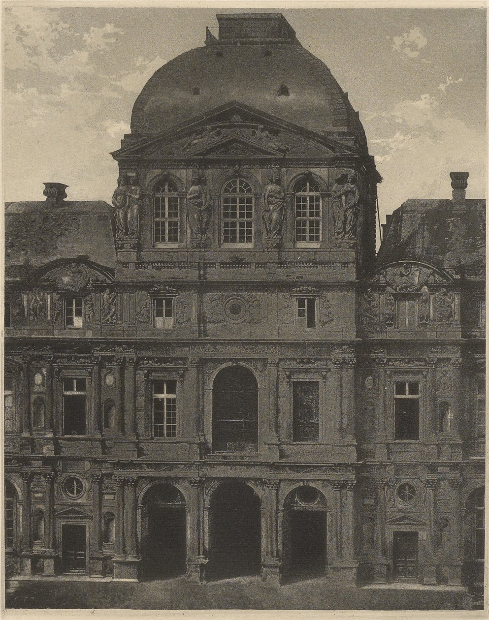 Pabellón del Reloj, Louvre, París, Francia de Charles Nègre