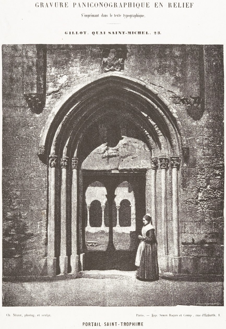 Puerta de San Trofimo; Entrada al claustro, Arles, Iglesia Metropolitana de San Trofimo de Charles Nègre