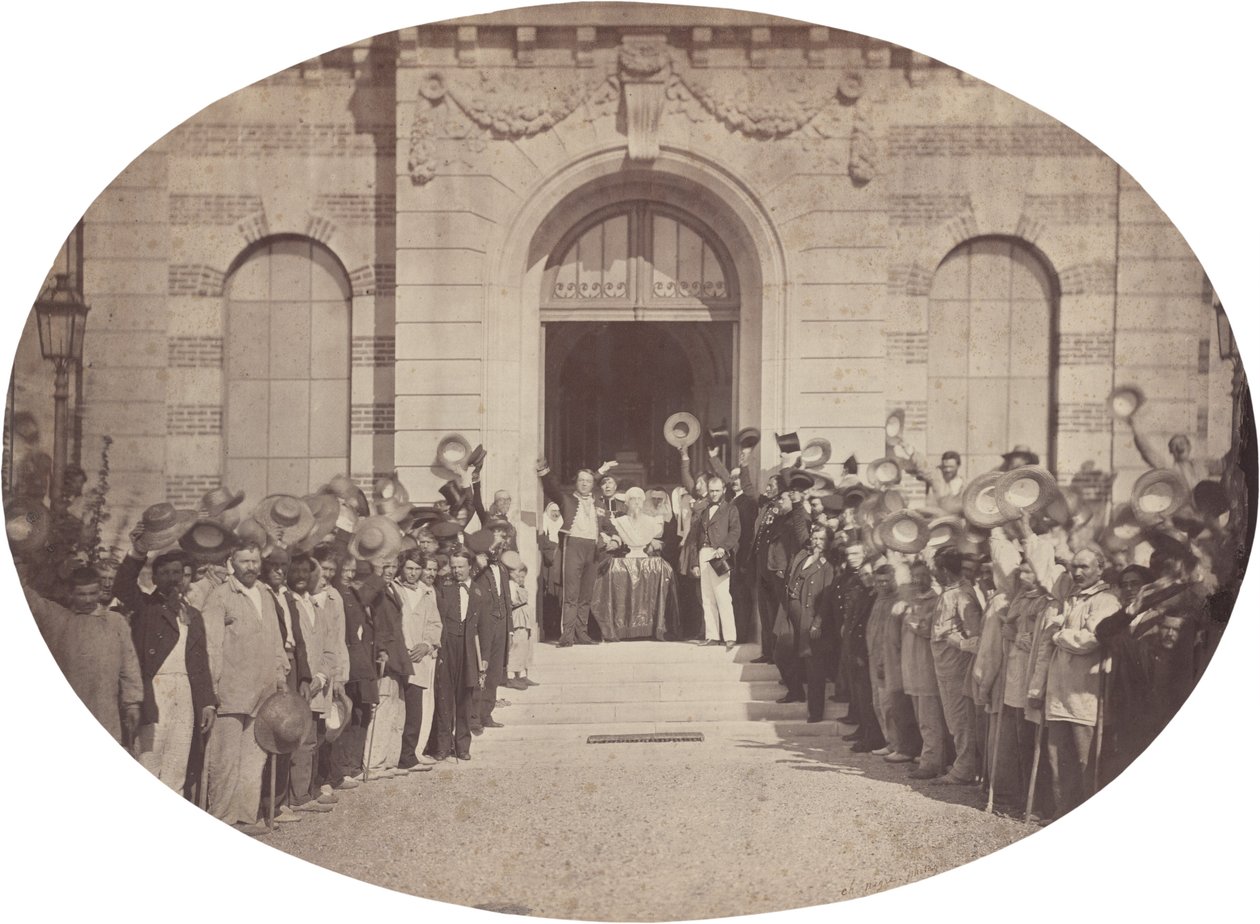 Asile Imperial de Vincennes: el 15 de Agosto, el Saludo al Emperador, 1859 de Charles Nègre