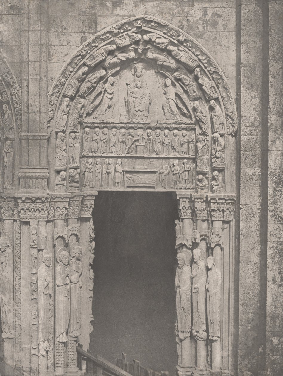 Catedral de Chartres, Lado Occidental, Puerta Lateral Derecha, Siglo XII de Charles Nègre