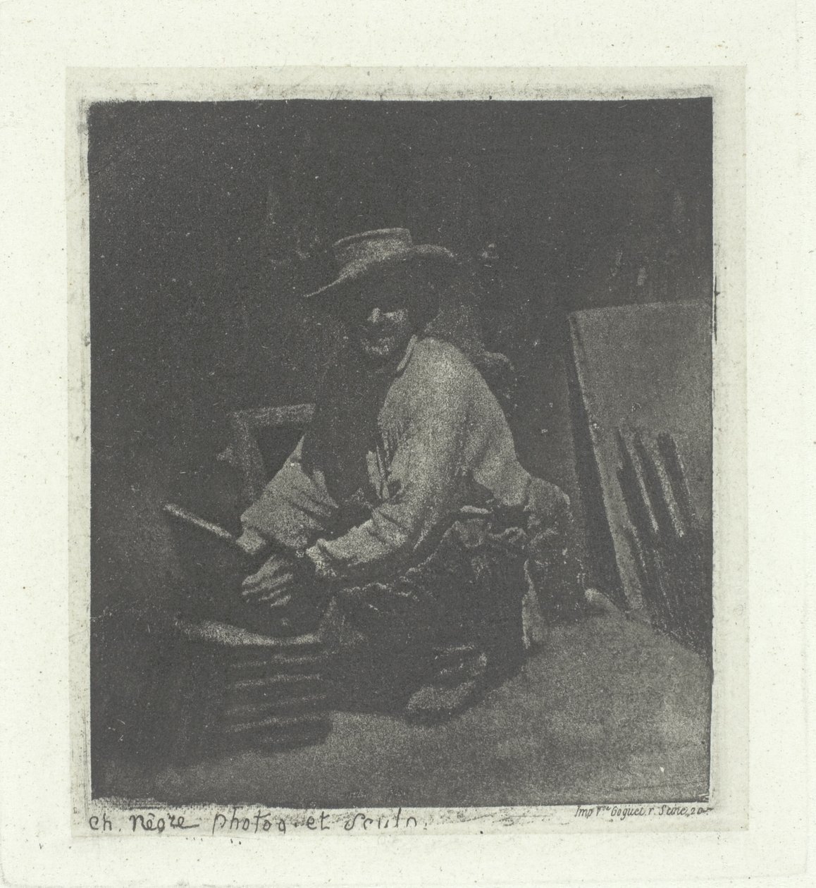 Albañil arrodillado de Charles Nègre