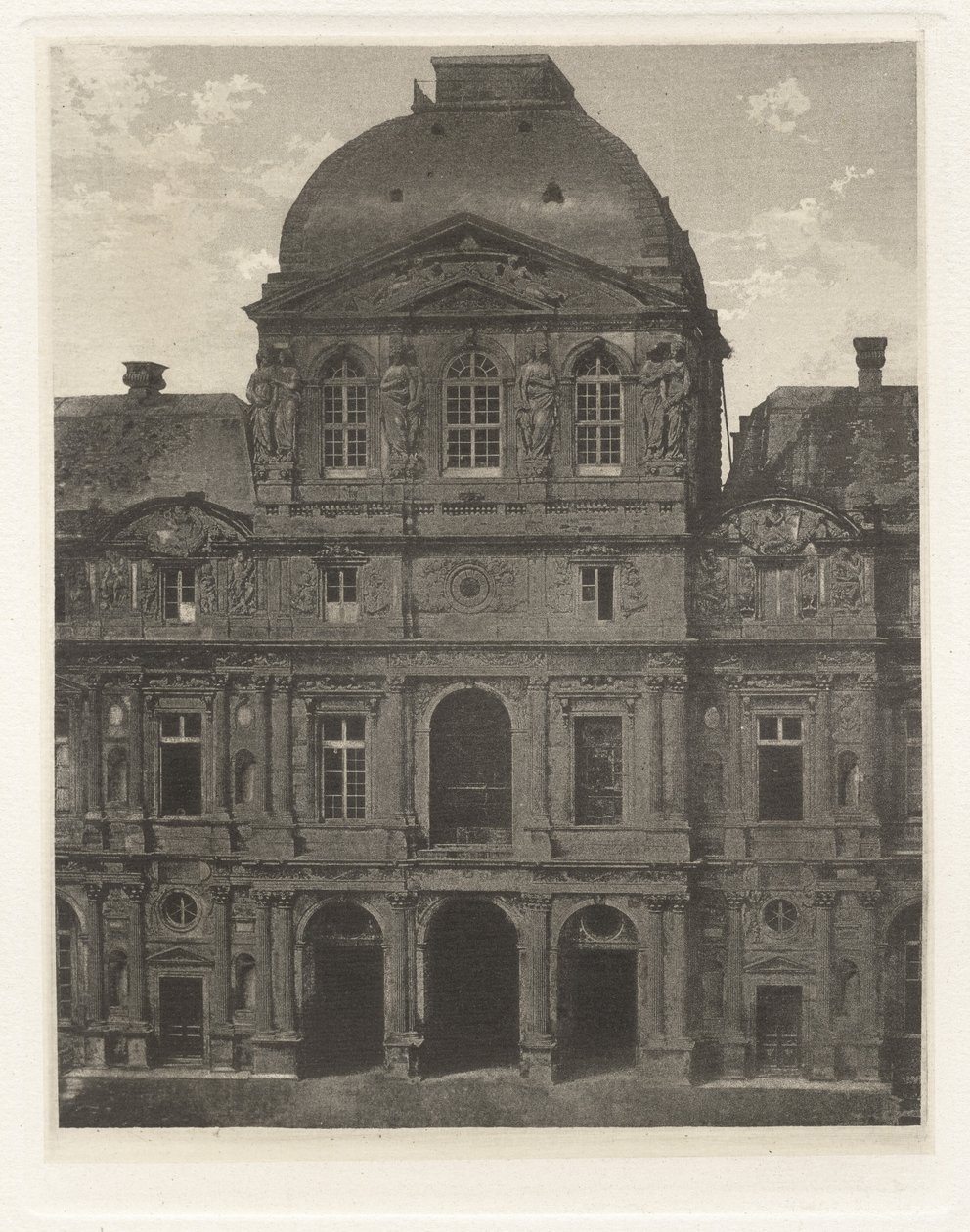 Plancha VII – El Louvre, Pabellón del Reloj de Charles Nègre, André Jammes