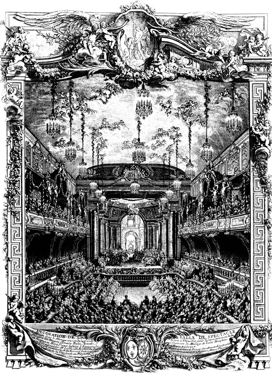 Decoración de un salón en Versalles, Francia, 1745 de Charles Nicolas Cochin