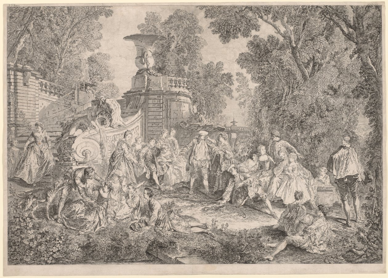 El Juego de la Gallina Ciega, 1739 de Charles Nicolas Cochin