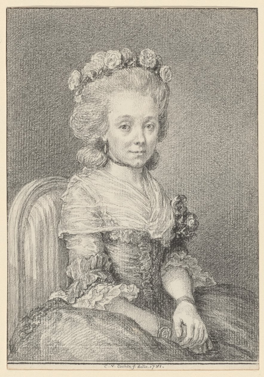 Mademoiselle Grogniard, Dame de Saint-Just de Charles Nicolas Cochin II