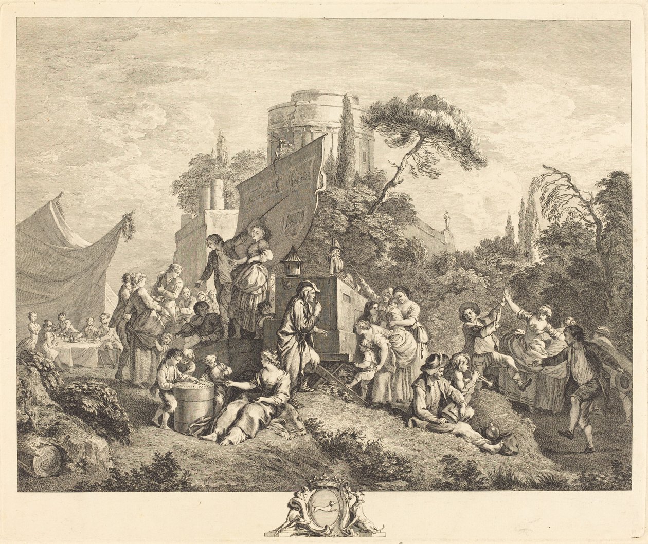 Feria del Pueblo de Charles Nicolas Cochin I after François Boucher