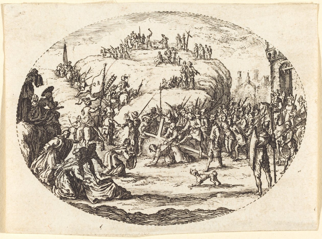 El pequeño transporte de la cruz de Charles Nicolas Cochin I after Jacques Callot