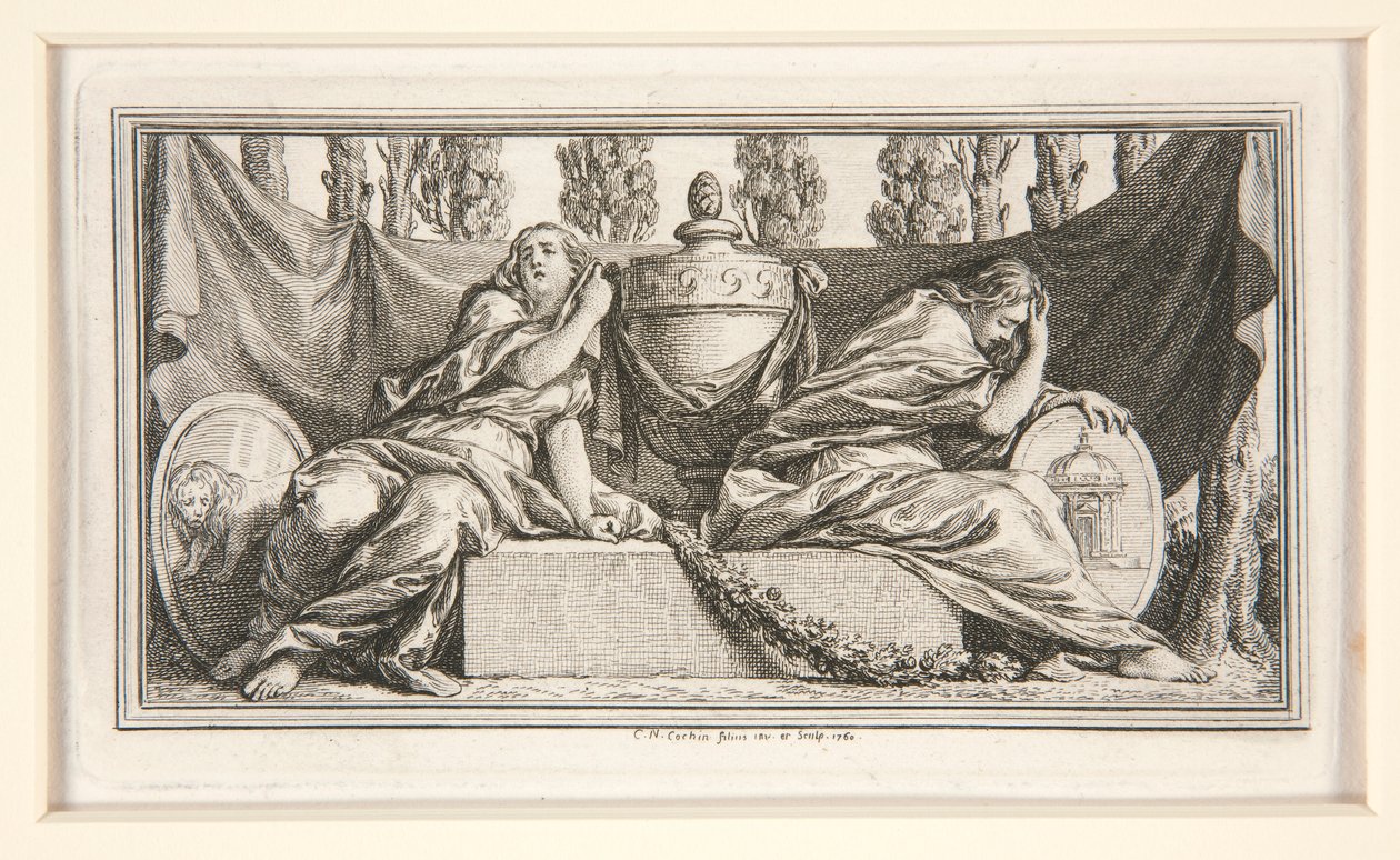 Viñeta fúnebre de Mme. de France, duquesa de Parma de Charles Nicolas Cochin the younger