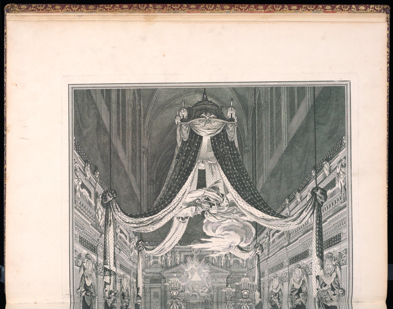 Funeral de Elisabeth Thérèse de Lorena, Reina de Cerdeña, en la Iglesia de Notre Dame de París el 22 de septiembre de 1741 de Charles Nicolas Cochin the younger