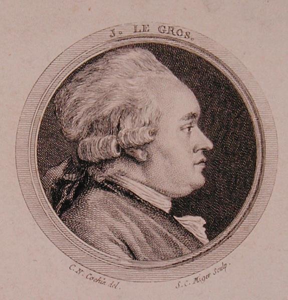 Retrato de Joseph Le Gros (1739-93) grabado por Simon Charles Miger (1736-1820) de Charles Nicolas II (after) Cochin