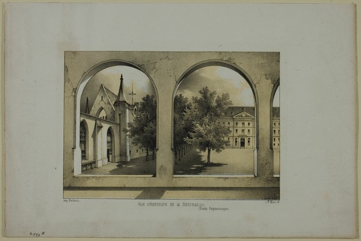 Vista interior del campo de recreo de Charles Nicolas Lemercier