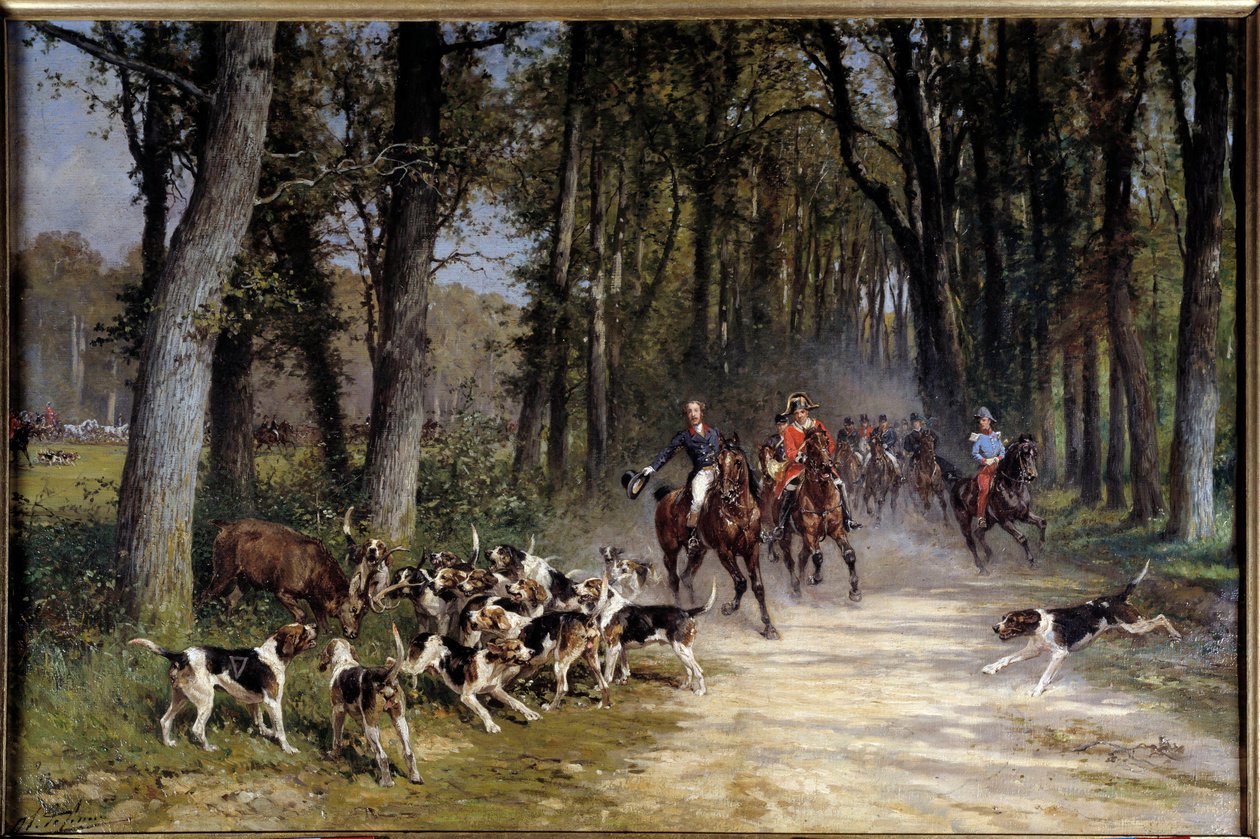 El duque de Orleans cazando en el bosque de Sylvie de Charles Oliver de Penne