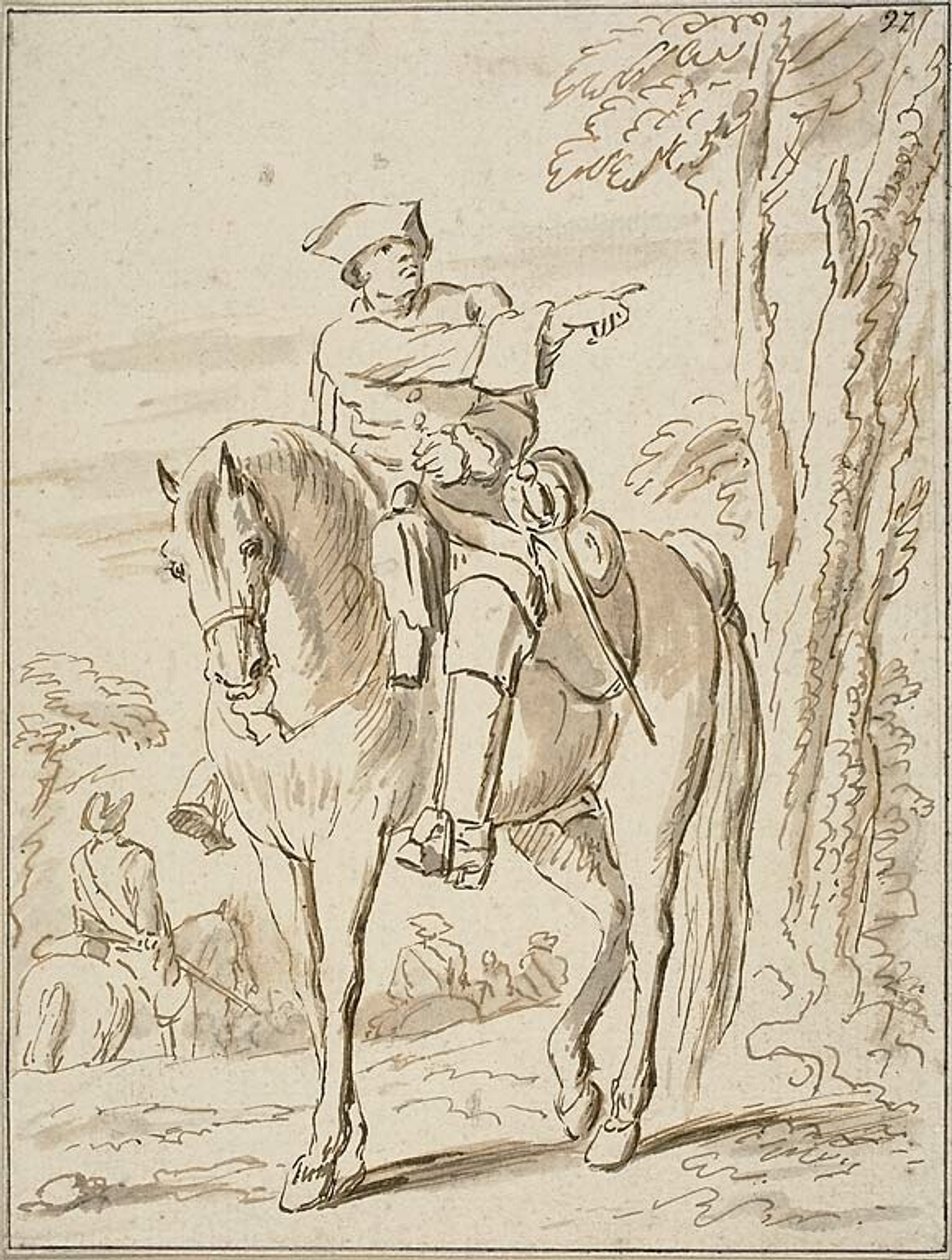 Hípica Señalando a la Izquierda de Charles Parrocel