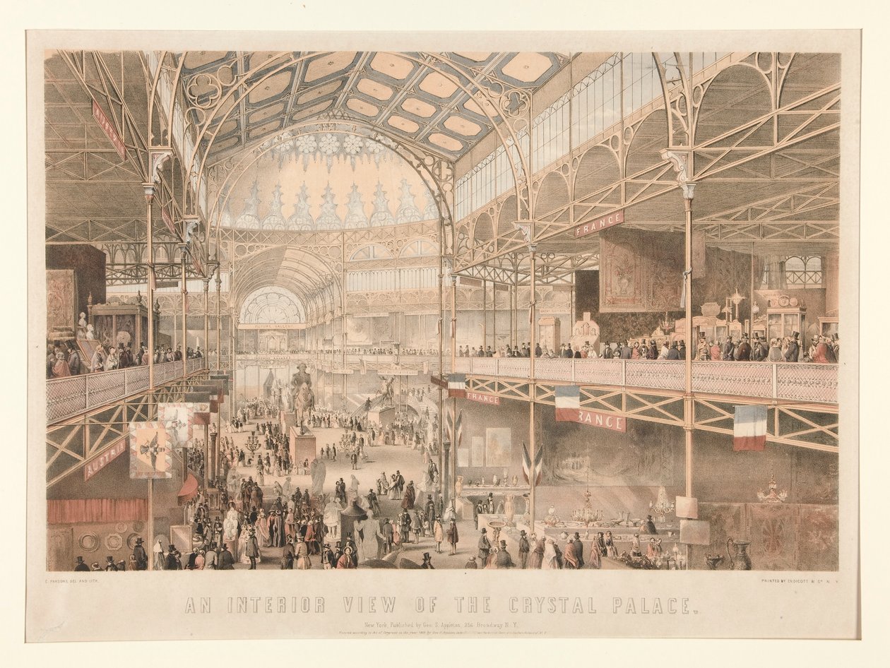 Una vista interior del Palacio de Cristal de Charles Parsons