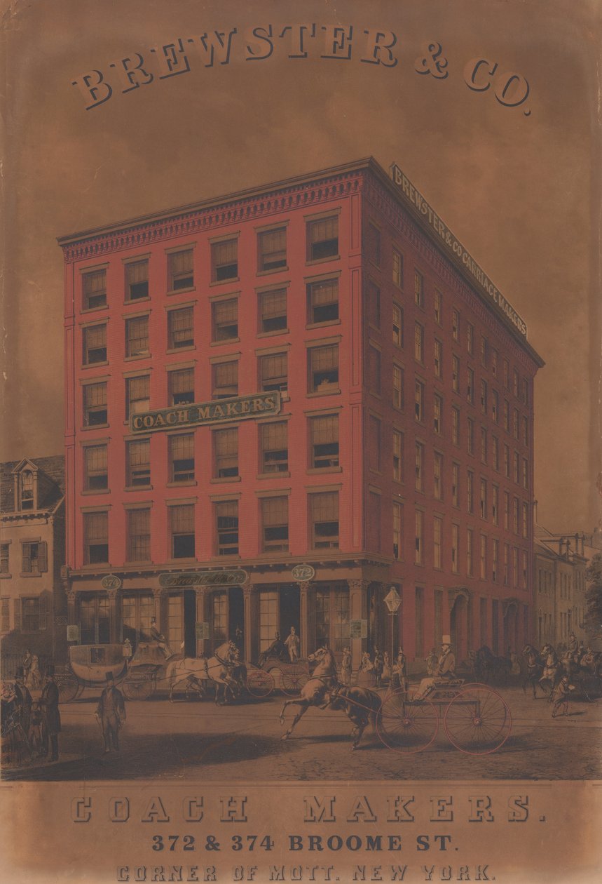 Brewster & Co. Fabricantes de carruajes, 372 & 374 Broome St., ca. 1860-70 de Charles Parsons
