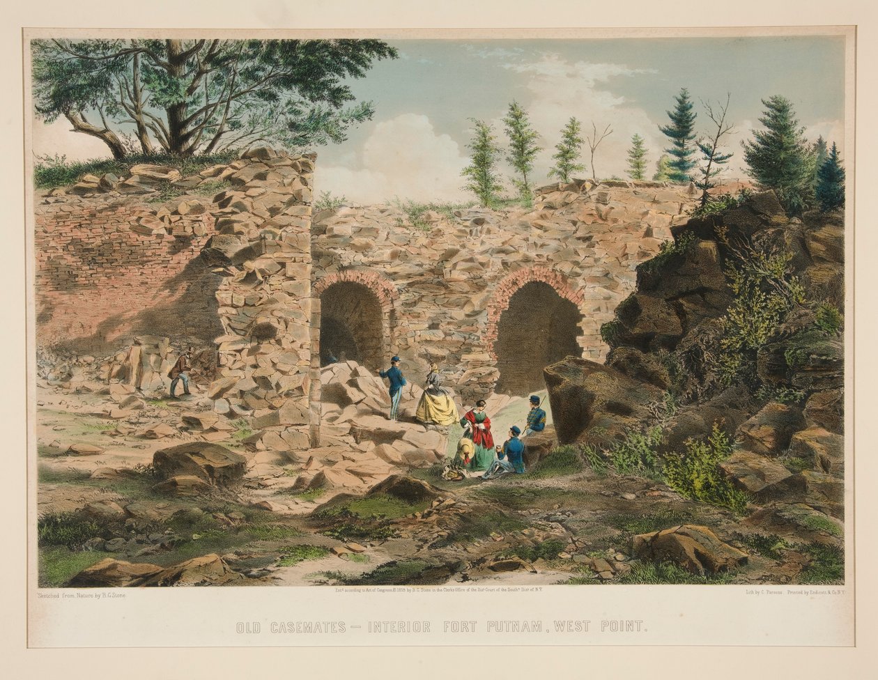 Viejas casamatas - interior de Fort Putnam, West Point de Charles Parsons