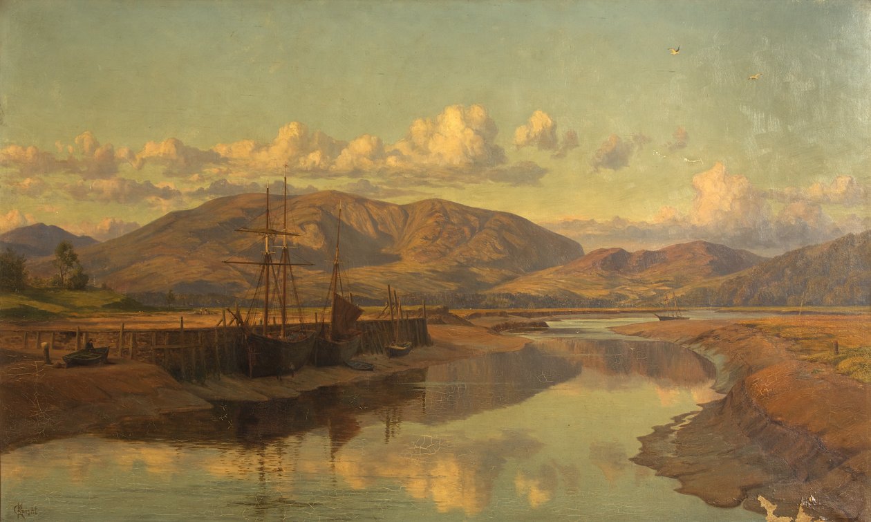 Antiguo muelle de Wigtown y Cairnsmuir, c.1890 de Charles Parsons Knight