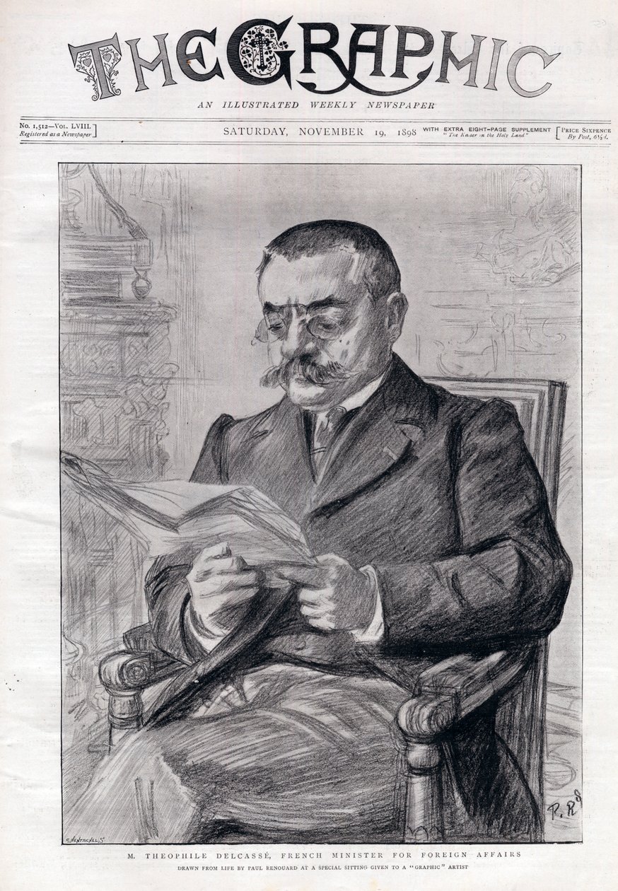 Retrato de Théophile Delcassé (1852-1923), político francés y ministro de asuntos exteriores de Charles Paul Renouard