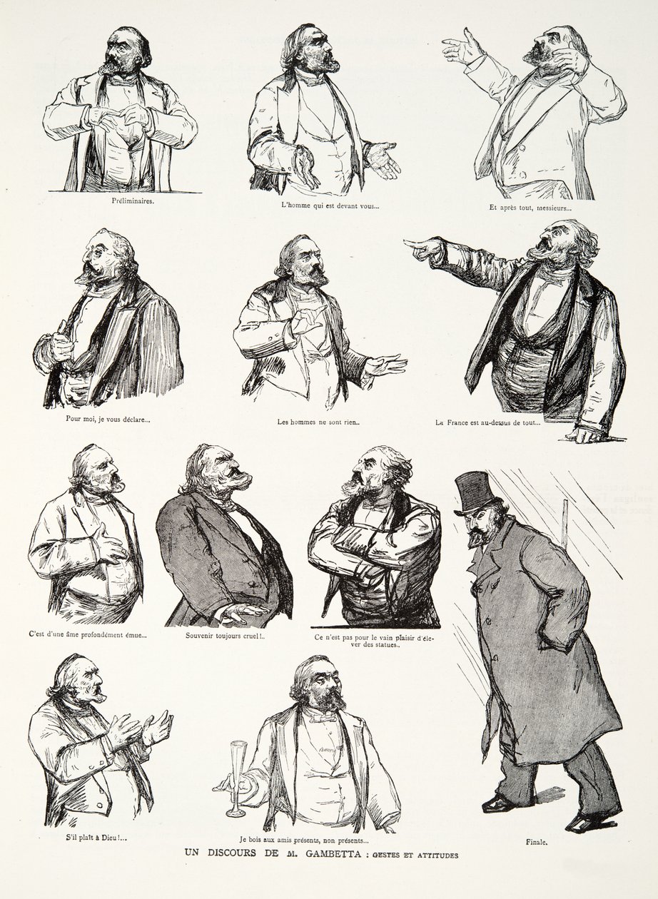 Un discurso de M. Gambetta: Gestos y actitudes, de Historia de la Tercera República, Vol. I, Historia Política, pub.1933 de Charles Paul Renouard