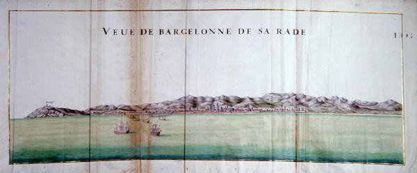 Vista de Barcelona y su puerto de Charles Pene