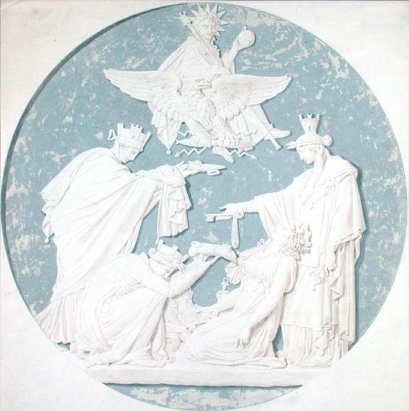 Diseño para un medallón que representa la gloria de Napoleón de Charles Percier