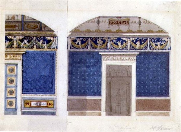 Diseño para un interior de palacio imperial, c.1810 de Charles Percier