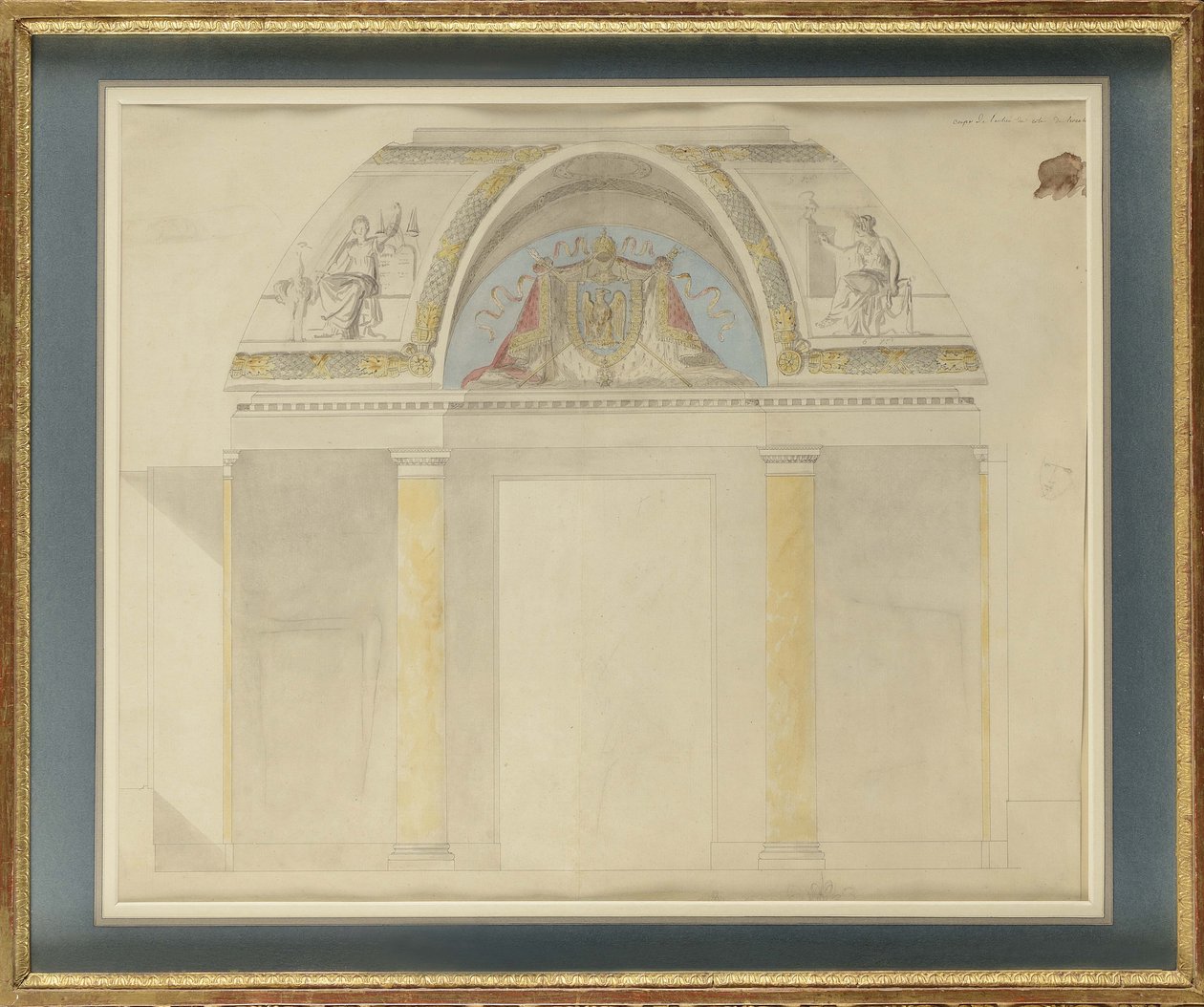 Estudio para la decoración del trono en el Palais des Tuileries de Charles Percier
