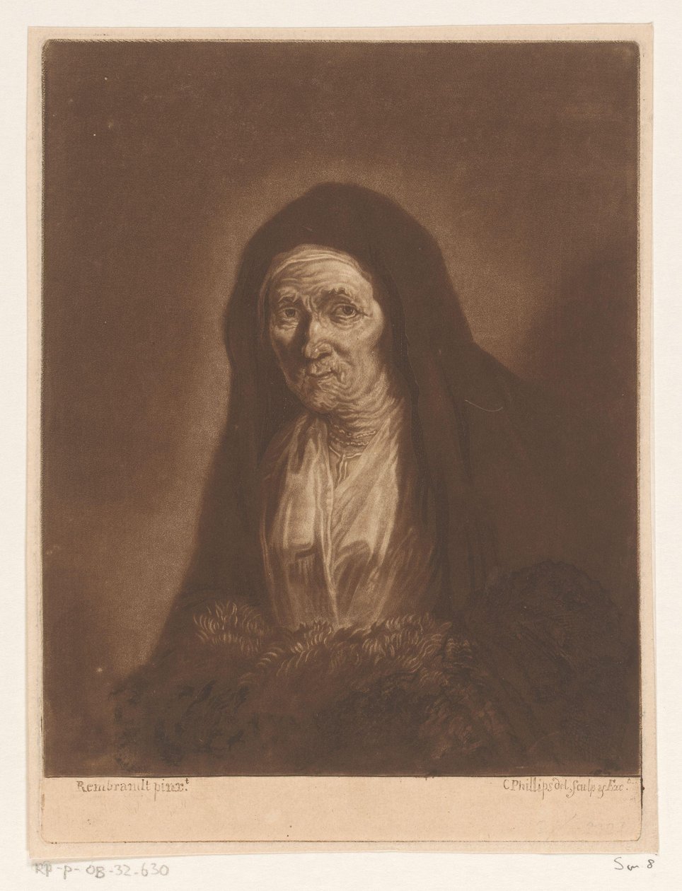 Retrato de una anciana desconocida de Charles Phillips